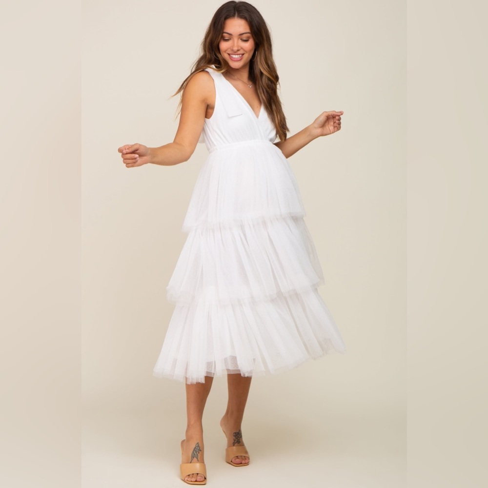 Pinkblush tulle tutu tiered midi dress nwot - Picture 5 of 6